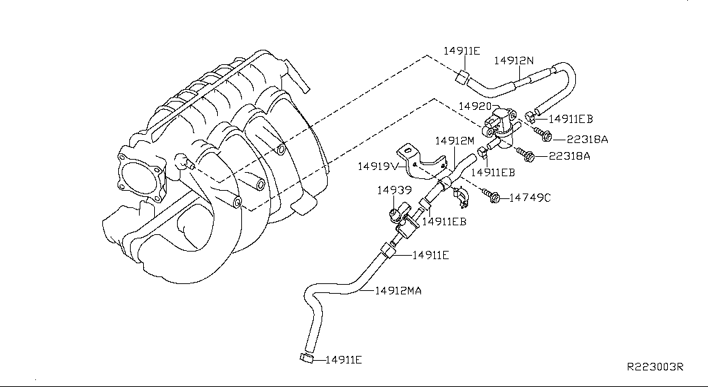 ENGINE CONTROL VACUUM PIPING NISSAN ALTIMA [Asia (left wheel)]