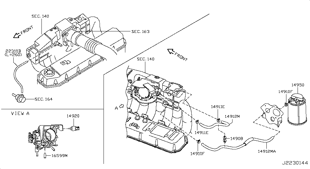 ENGINE CONTROL VACUUM PIPING NISSAN CIVILIAN [Asia (left wheel)]